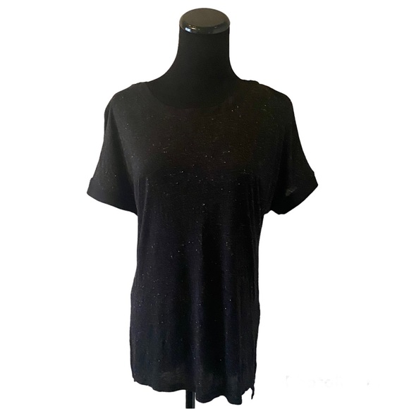 SANCTUARY NWT ‘Ashley’ Glitter Detail Top Black and Gold Size XS - Picture 4 of 9